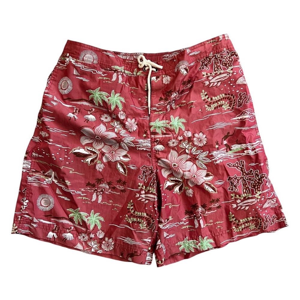 Polo Sport Ralph Lauren Vintage 90’s Hawaiian Hula Surfer Swim Trunks | Large